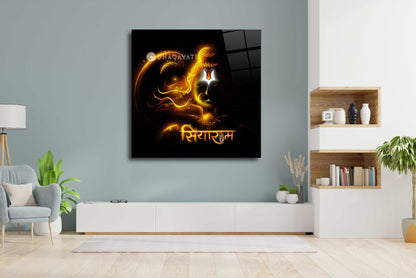 Devotion Embodied: Lord Hanuman Glass Wall Art for Strength and Protection