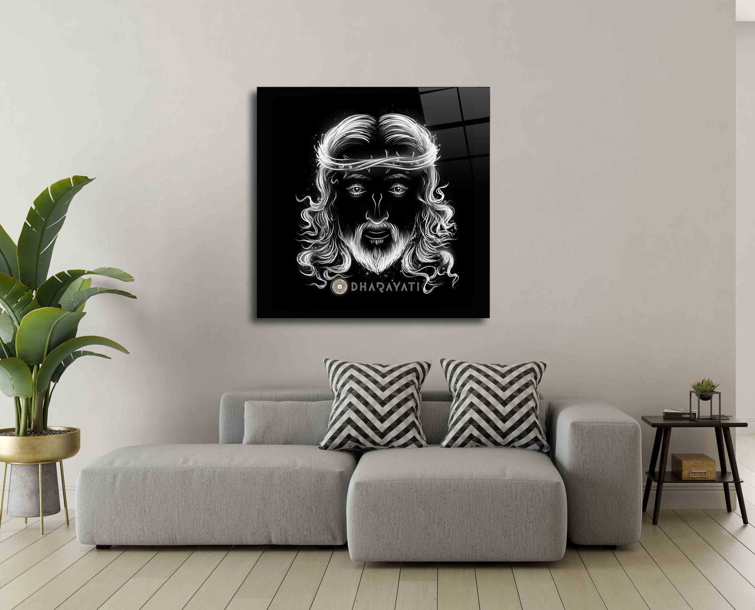 Jesus Christ White Color  | Glass Wall Art