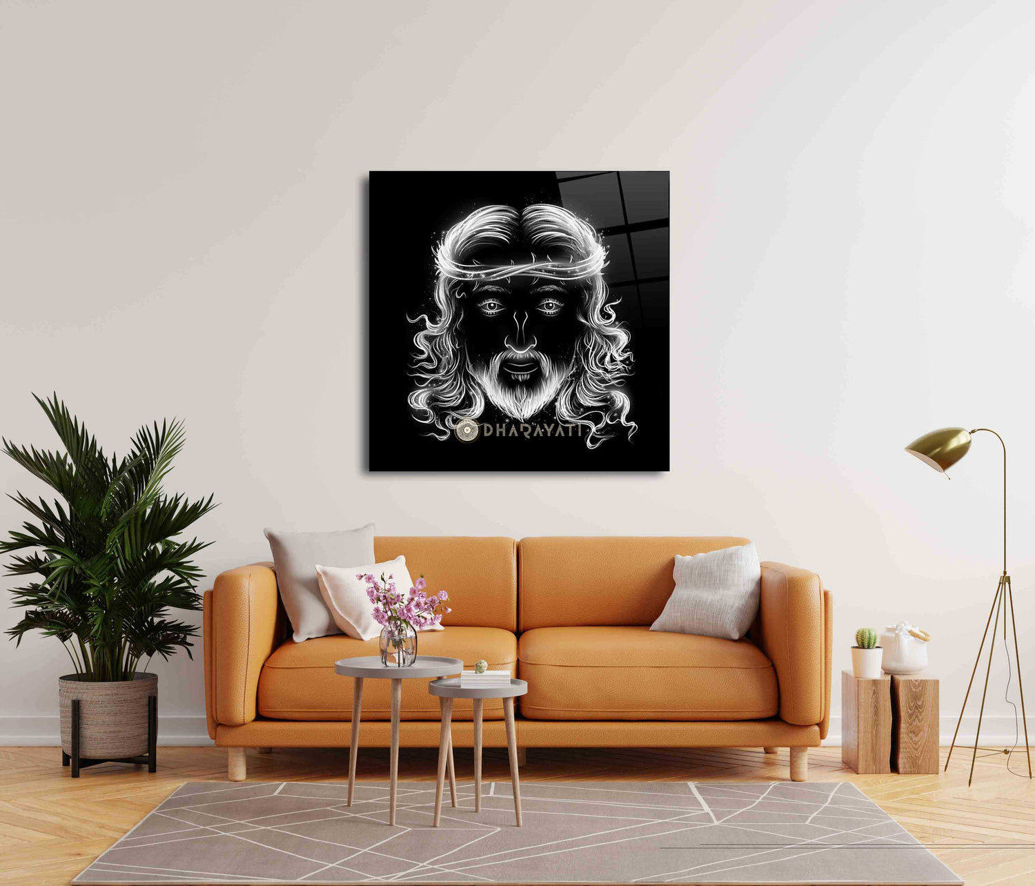 Jesus Christ White Color  | Glass Wall Art