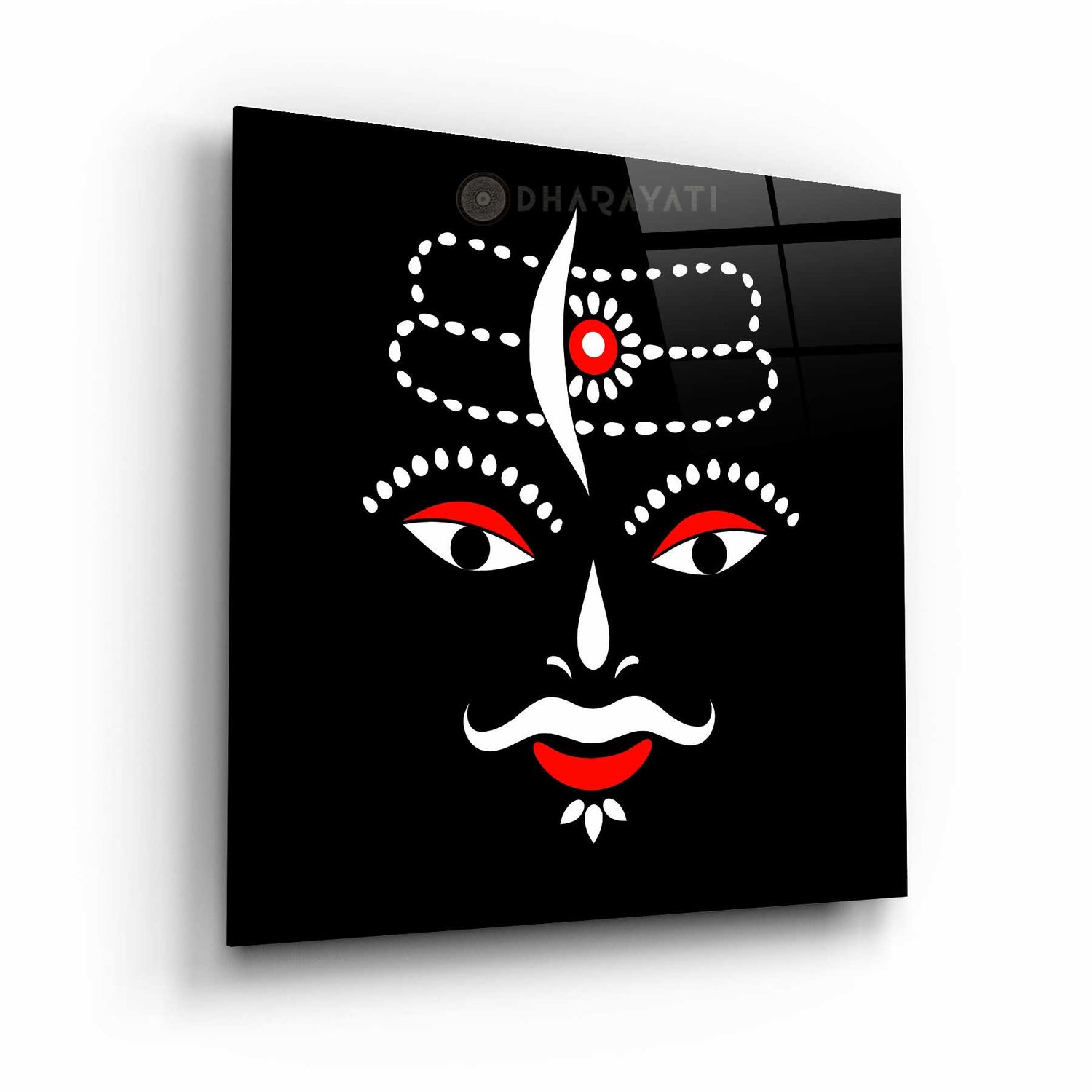 Sacred Mahakal Ji Outline Glass Wall Art - Spiritual Home Decor