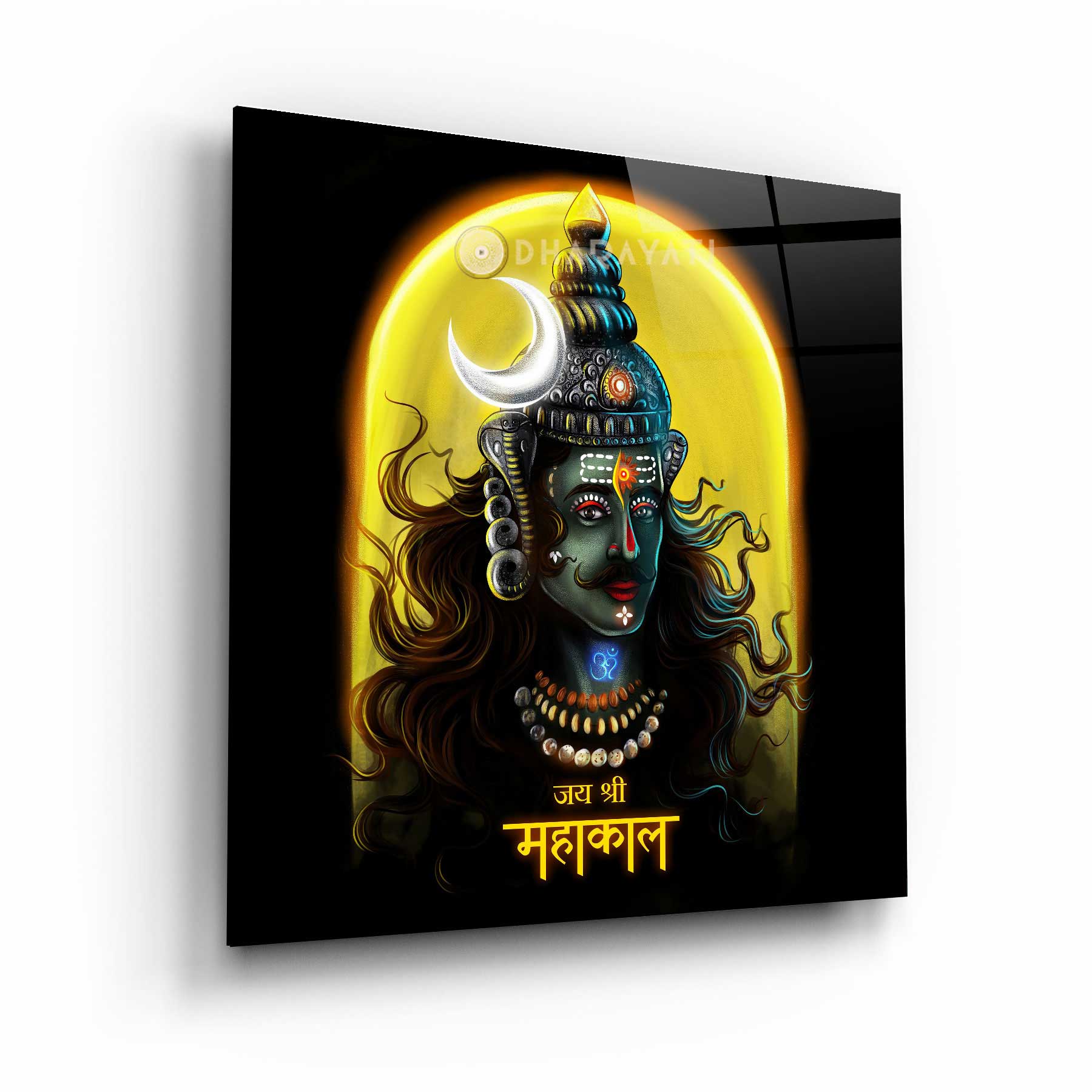 Mahakal Ji Glass Wall Art: Divine Symbolism for Spiritual Spaces