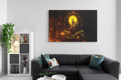 Divine Bond: Lord Vishnu with Child - Canvas Art