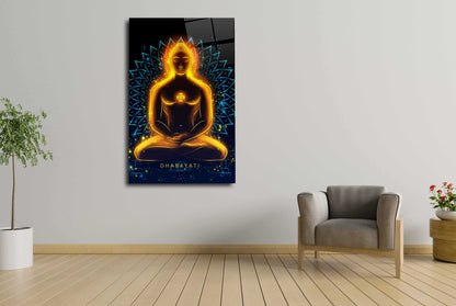 Mahaveer Ji Glass Wall Art - Embrace the Enlightened Presence