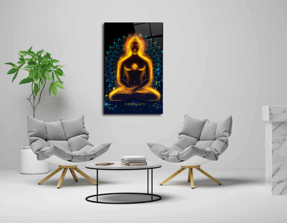 Mahaveer Ji Glass Wall Art - Embrace the Enlightened Presence