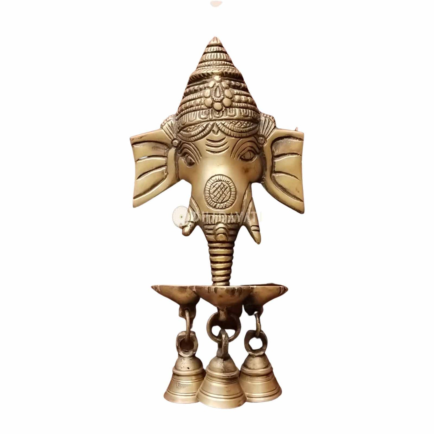 Brass Ganesha Wall Hanging With Bells