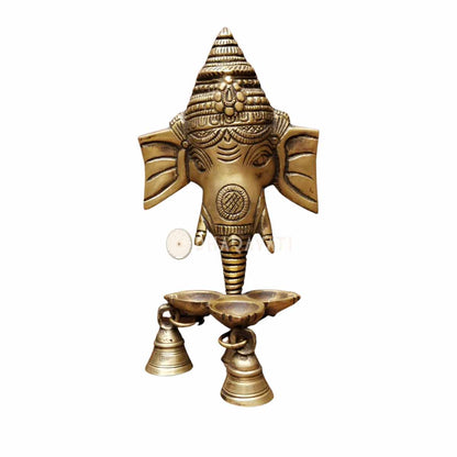 Brass Ganesha Wall Hanging With Bells