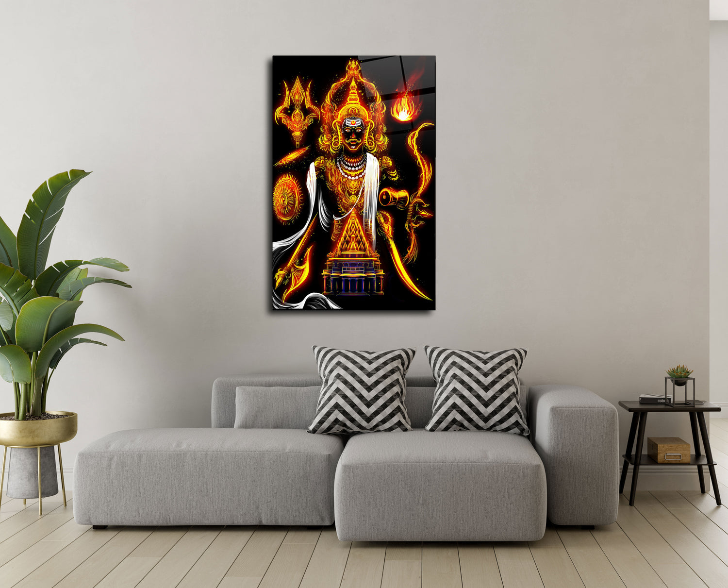 Sacred Majesty: Mahakal Ji Glass Wall Art - Embrace the Divine