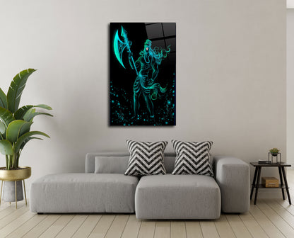 Unleash the Mighty Power: Parashurama with Axe Glass Wall Art