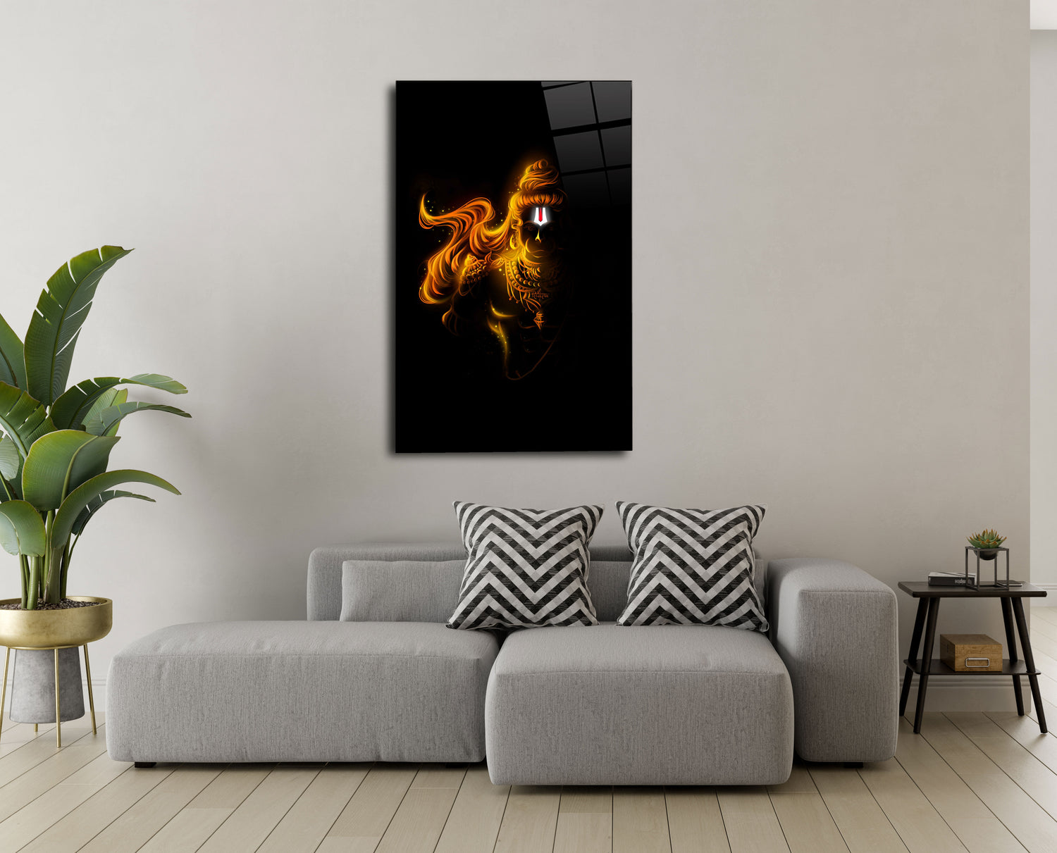 Hanuman Ji Glass Wall Art - Embrace Divine Strength