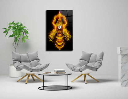 Lord Hanuman Glass Wall Art - Divine Strength and Devotion