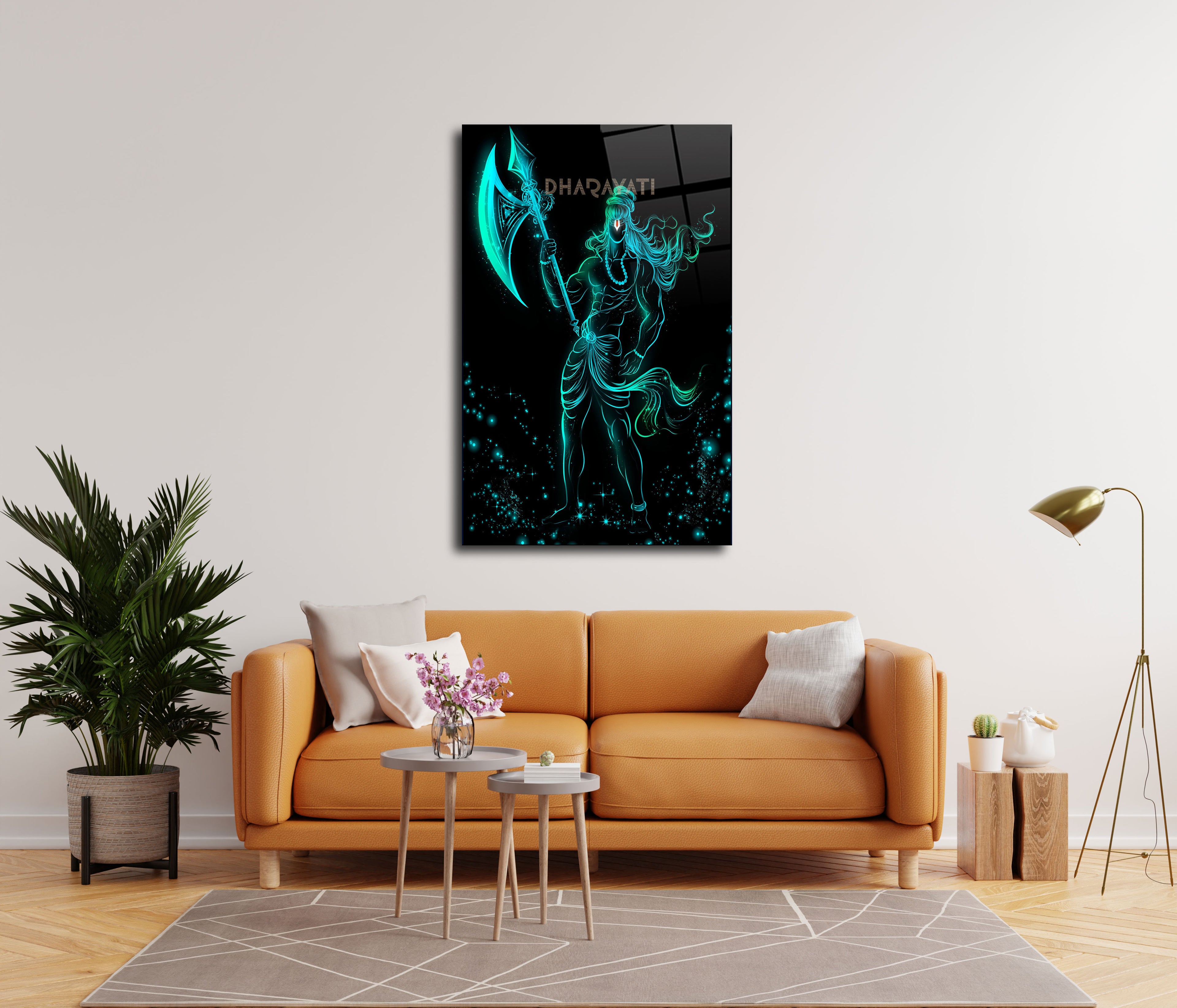 Unleash the Mighty Power: Parashurama with Axe Glass Wall Art