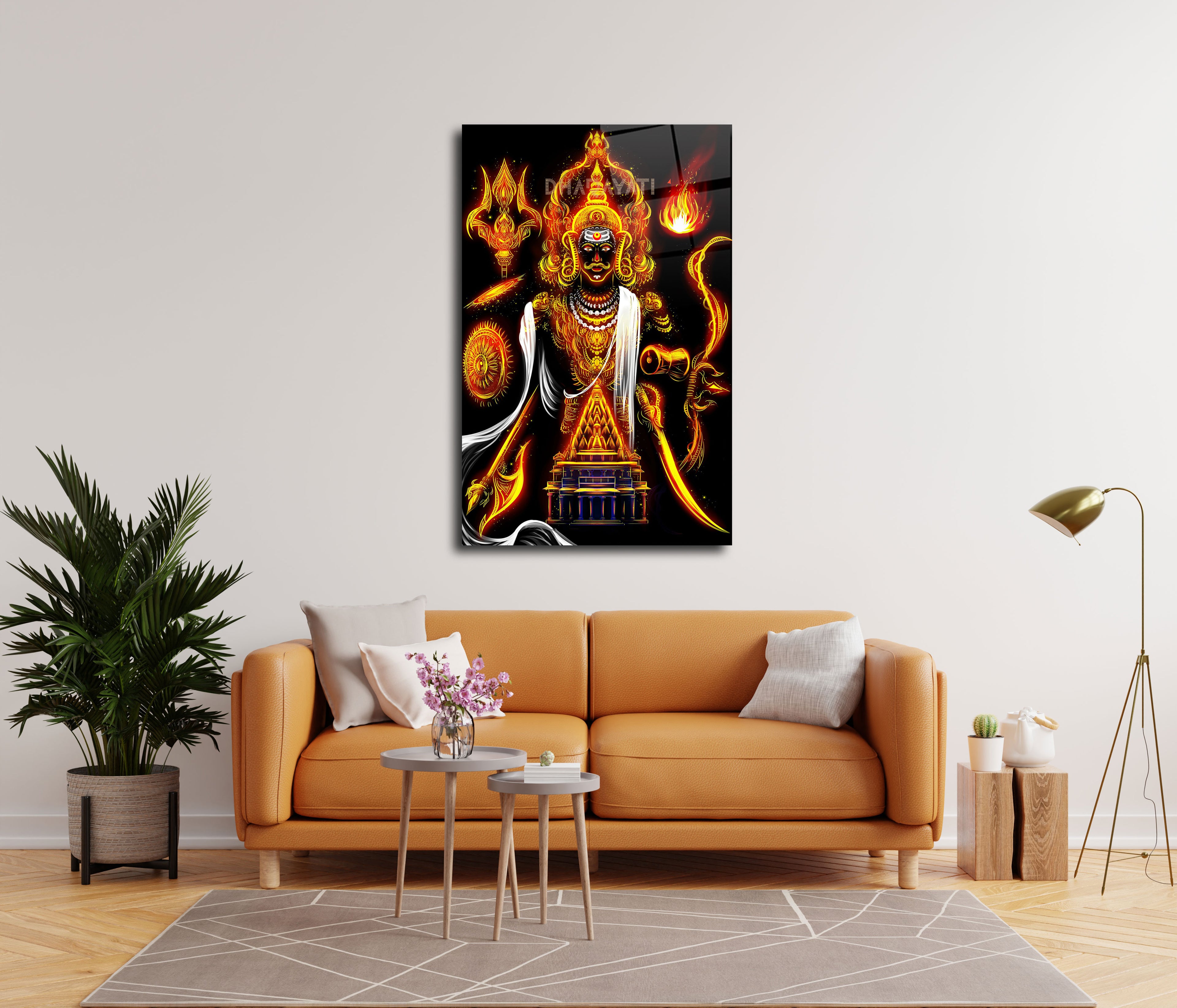 Sacred Majesty: Mahakal Ji Glass Wall Art - Embrace the Divine