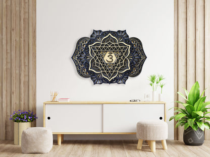 Third Eye Chakra, Geometric |  Wooden Wall Decor