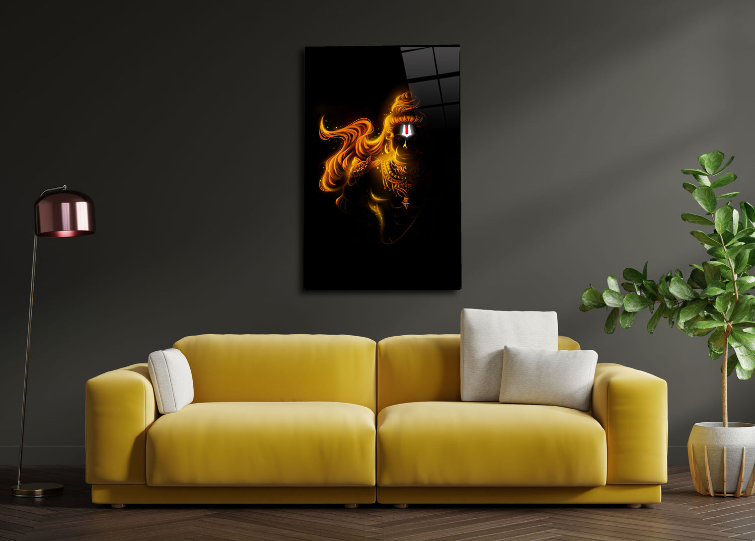 Hanuman Ji Glass Wall Art - Embrace Divine Strength