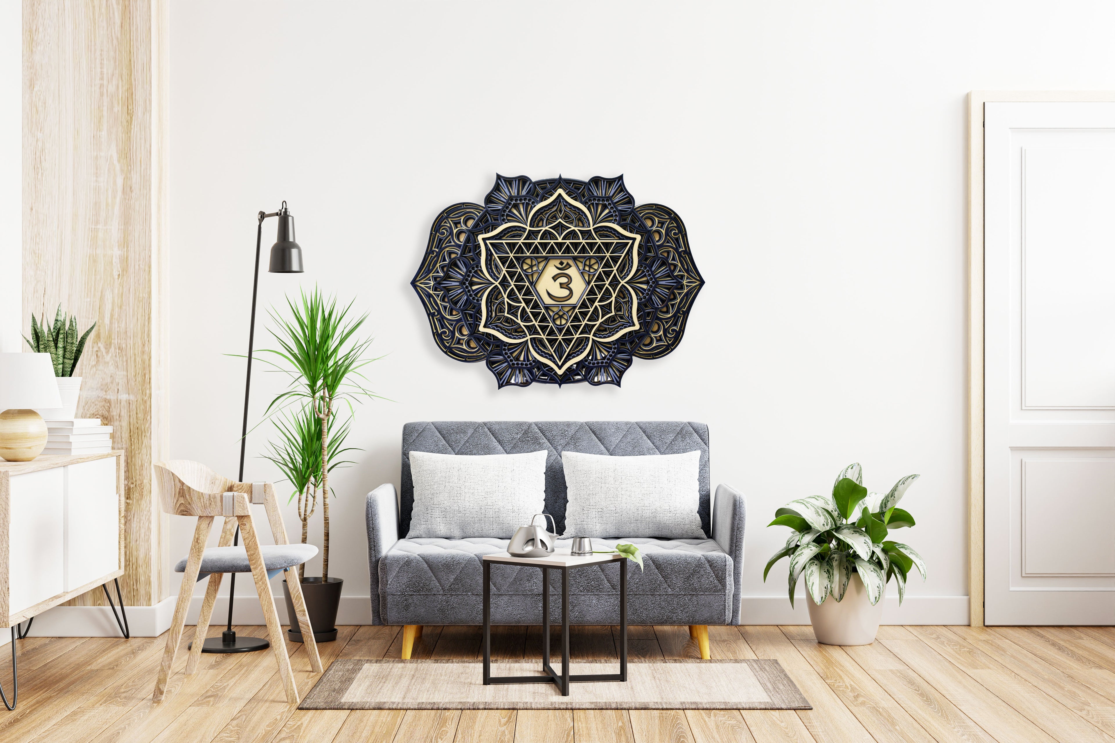 Third Eye Chakra, Geometric |  Wooden Wall Decor