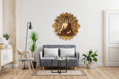 Buddha Taoist Zen Mandala | Wooden Wall Decor