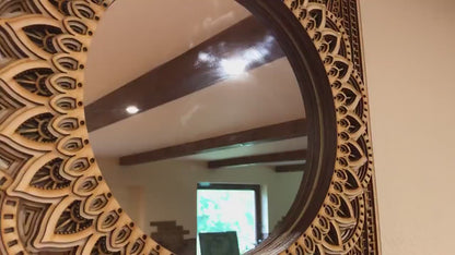 Ornate Wooden Mirror |  Wooden Wall Decor