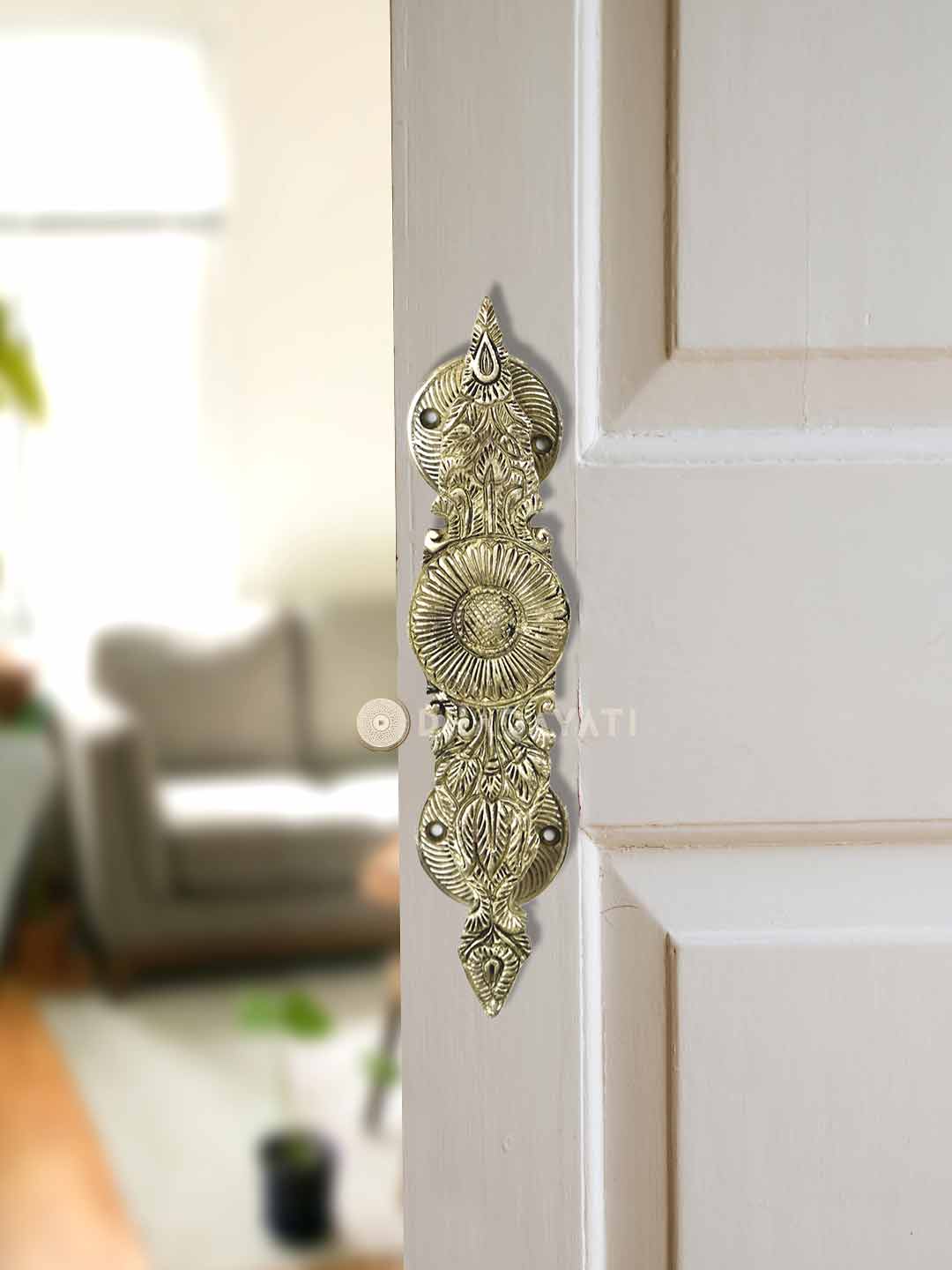 Antique Door Handle Decorative Brass