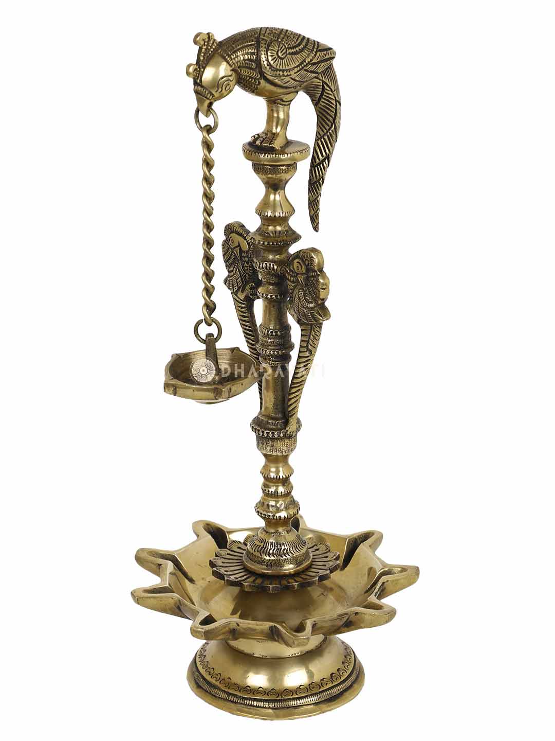 Big Twin Parrot Lamp With Chain Diya