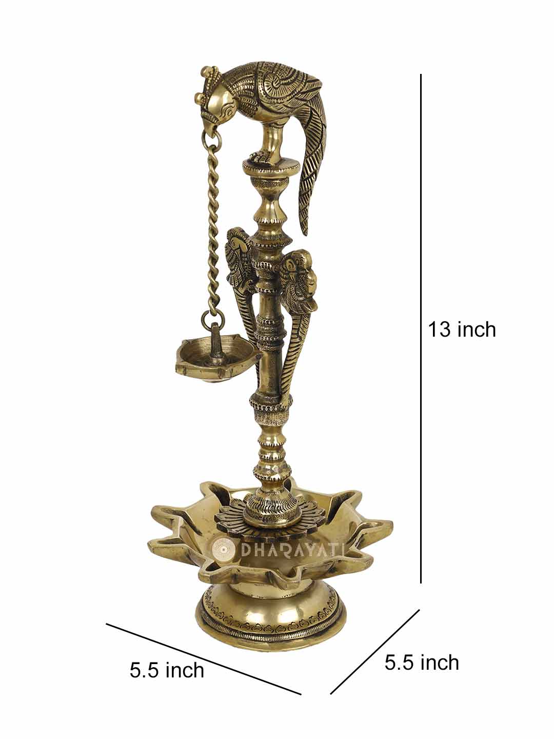 Big Twin Parrot Lamp With Chain Diya