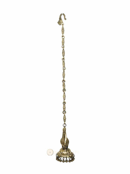 Brass Bird Chain Hanging Diya With Ghungroo Bells