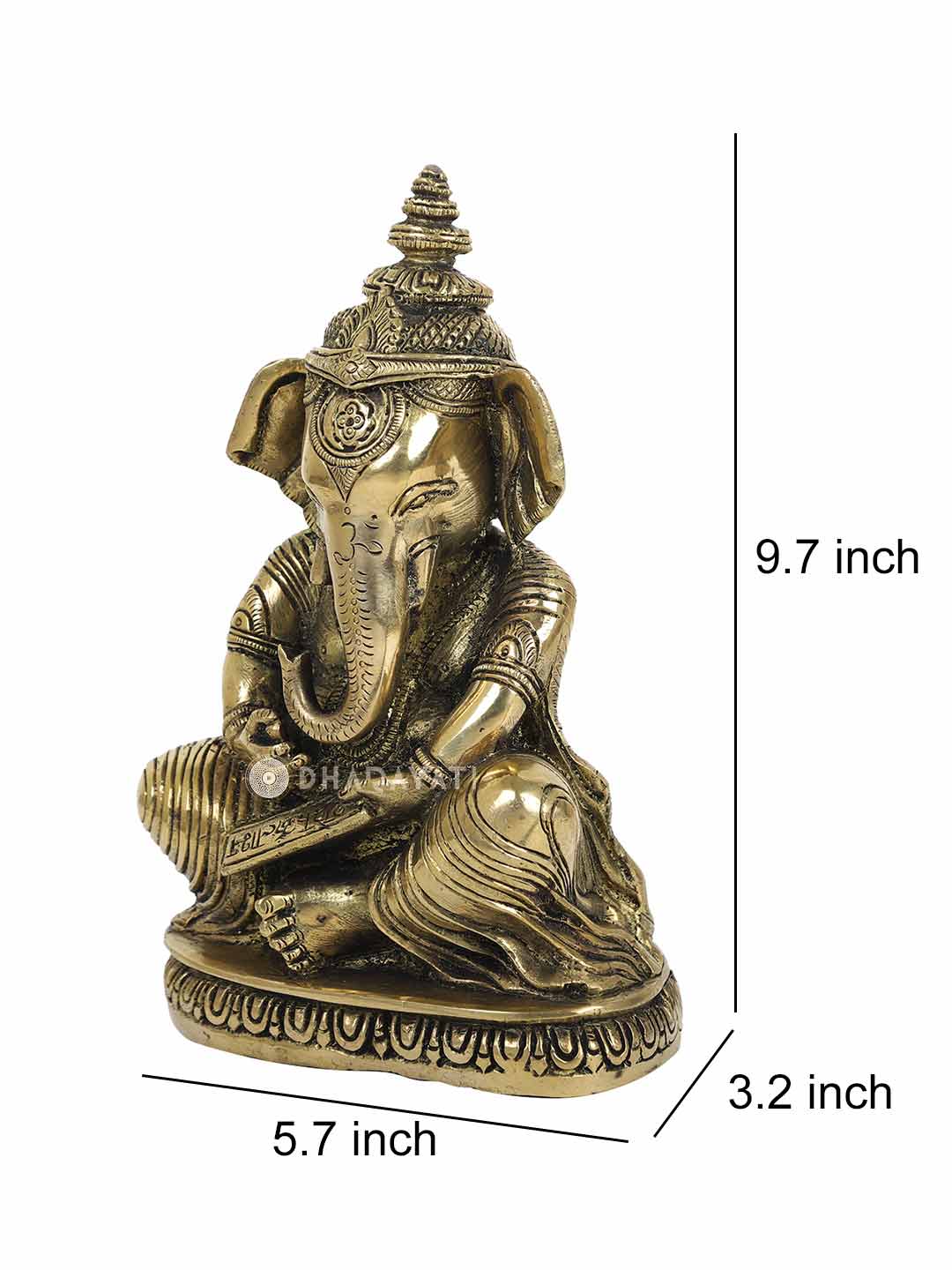 Big Ganesh 2 Hands Decorative Brass Figurine