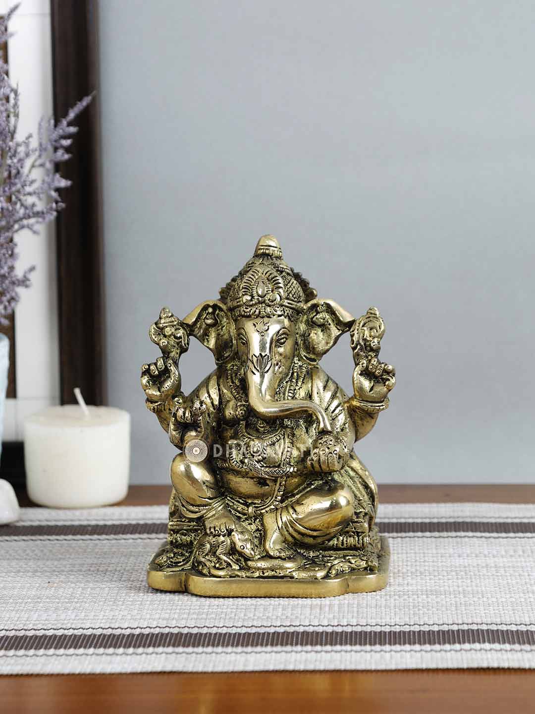 Big Ganesh 4 Hands Decorative Brass Figurine