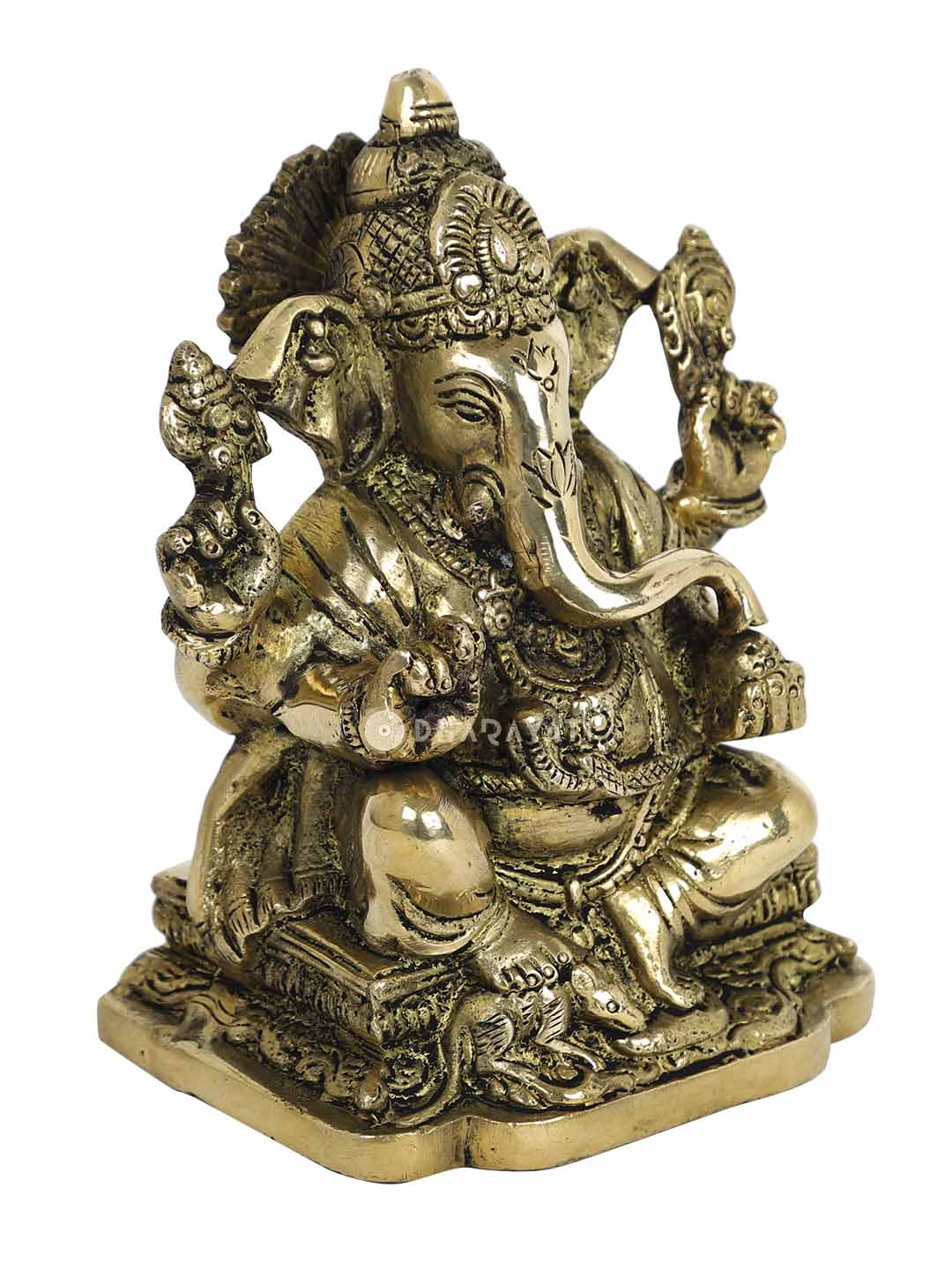 Big Ganesh 4 Hands Decorative Brass Figurine