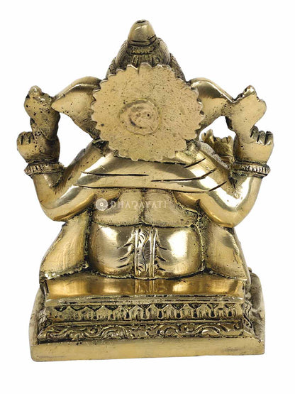 Big Ganesh 4 Hands Decorative Brass Figurine