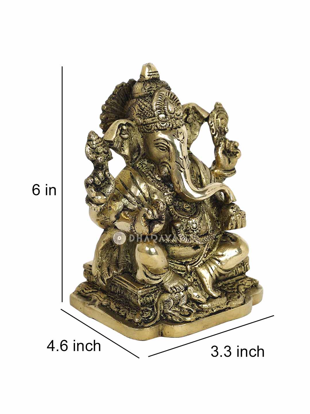 Big Ganesh 4 Hands Decorative Brass Figurine