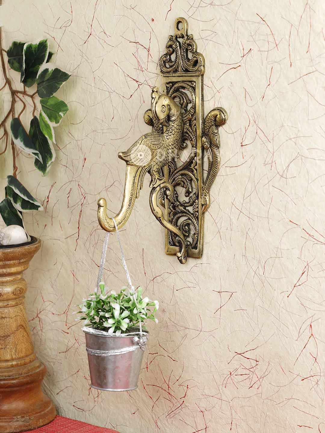 Bird Design Wall Hanger Decorative Brass