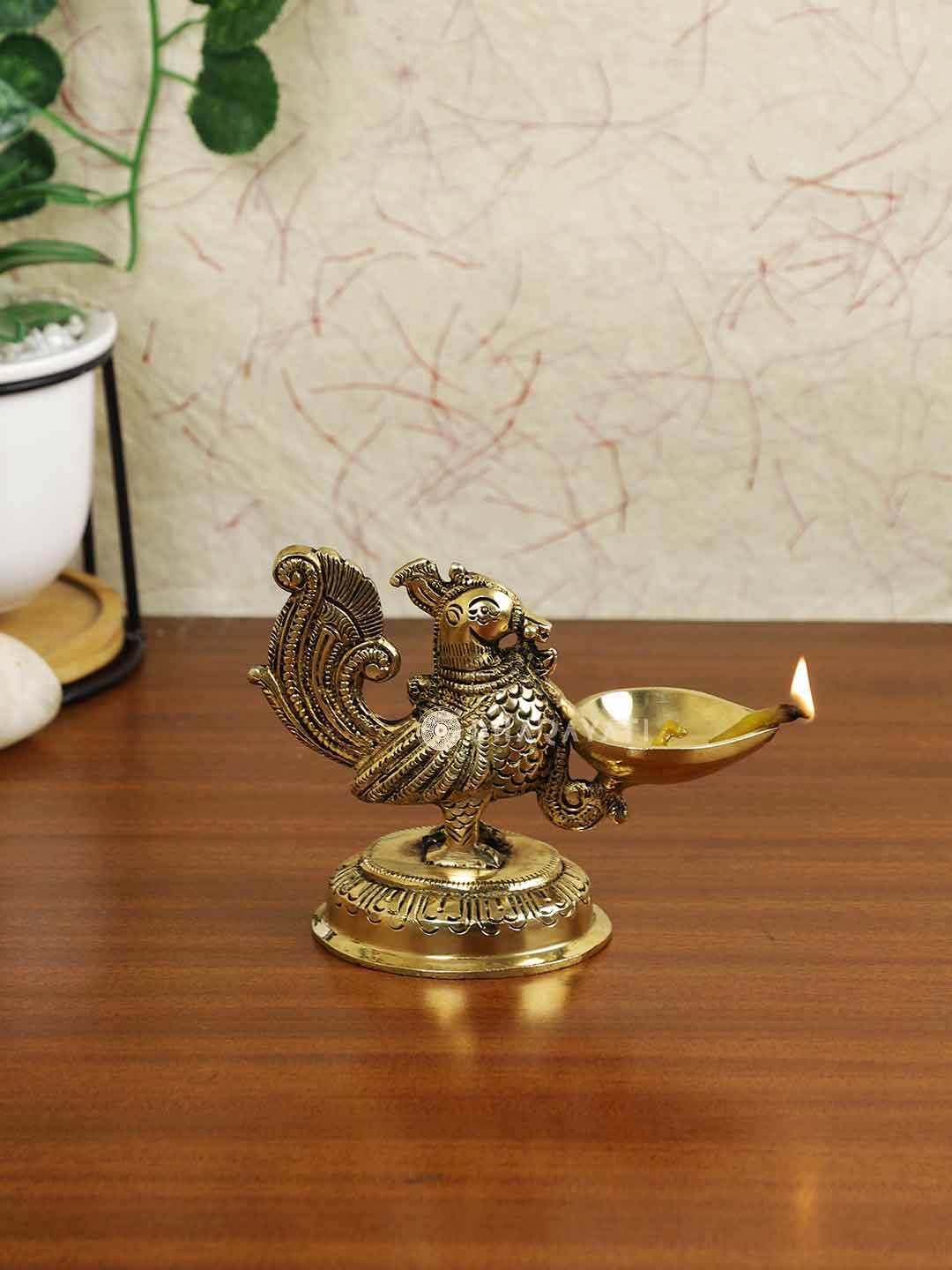 Bird Diya Decorative Brass Figurine