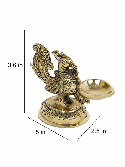 Bird Diya Decorative Brass Figurine