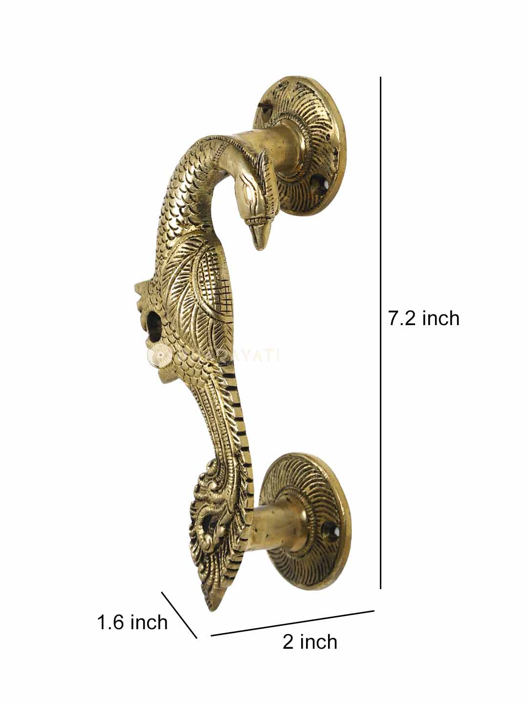 Bird Door Handle Decorative Brass