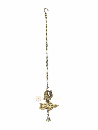 Brass Pancham Chain Bird Hanging Diya