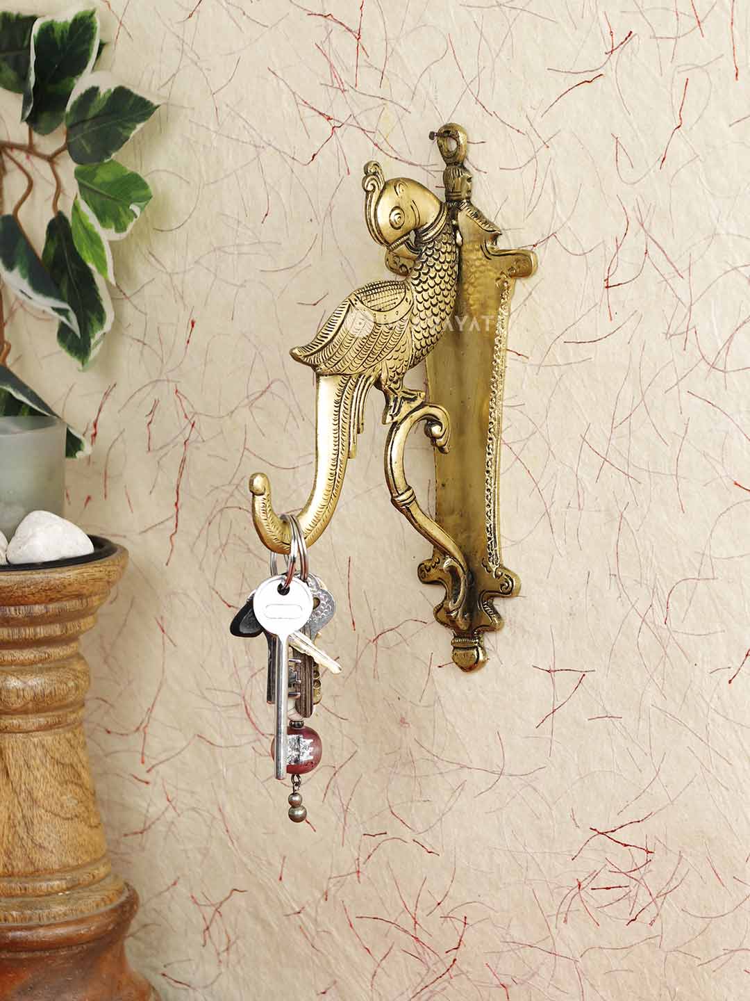 Bird Wall Hook Decorative Brass