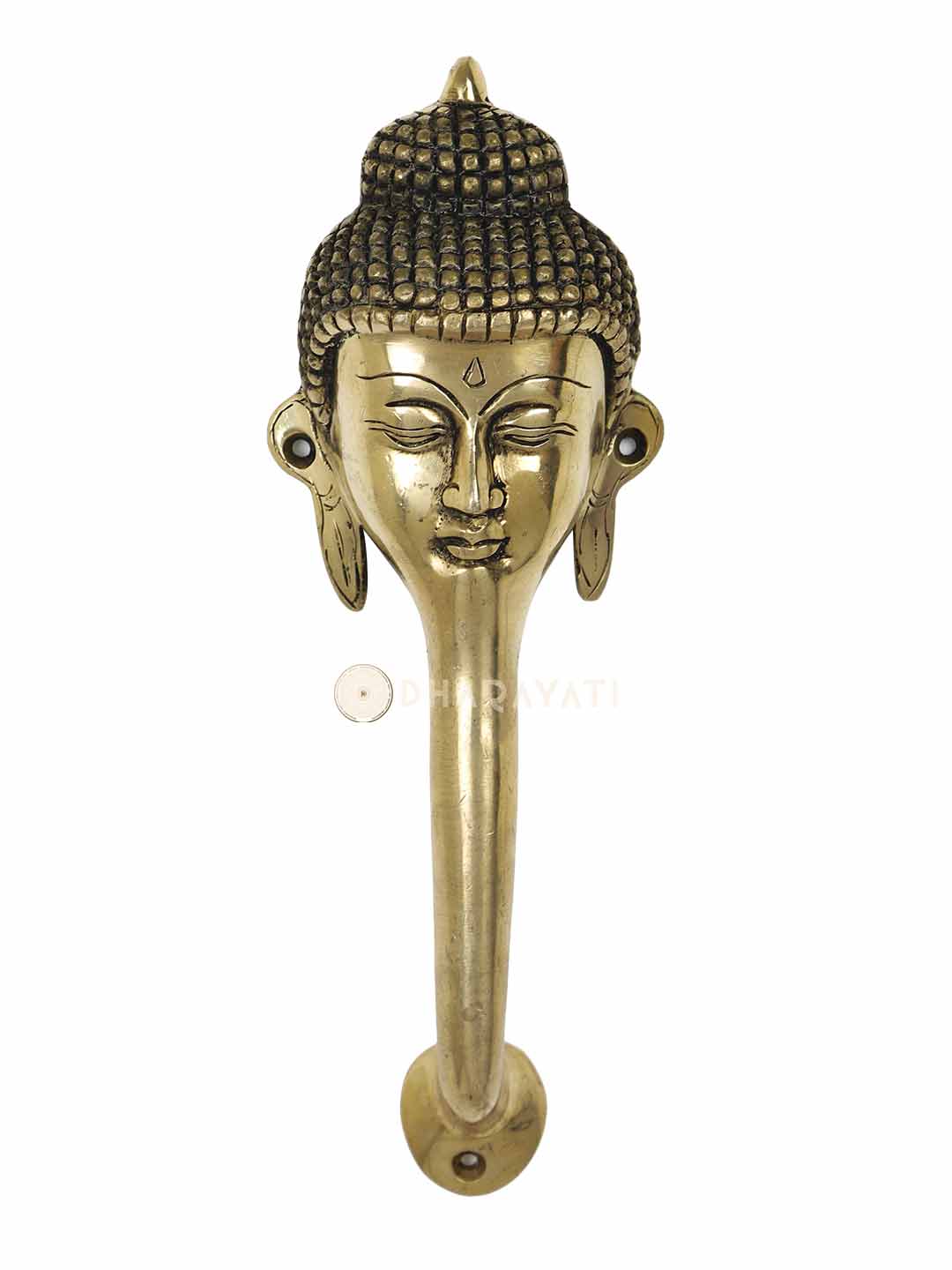 Buddha Design  Door Handle Decorative Brass