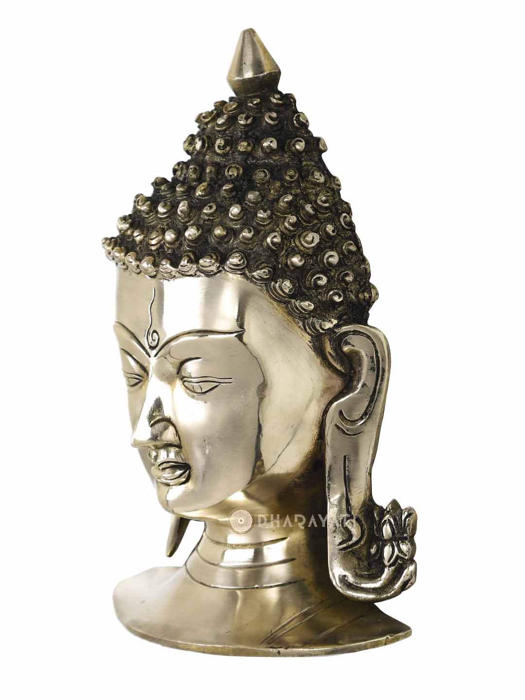 Buddha Mask Wall Hanging Decorative Brass Figurine Big Size