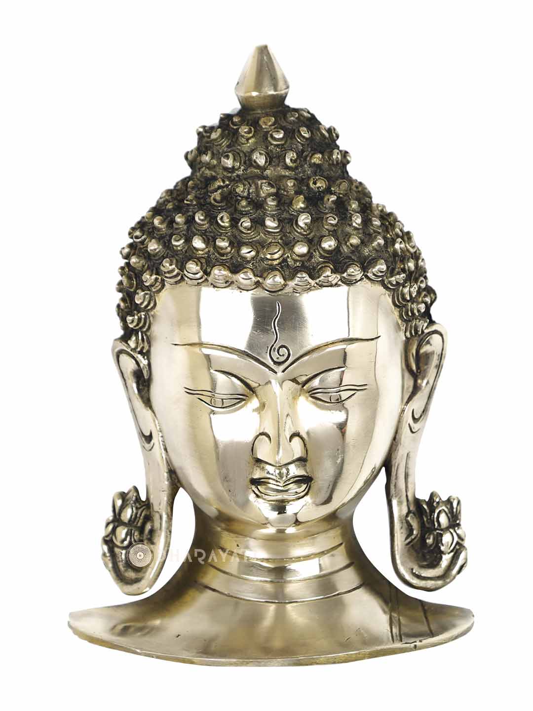 Buddha Mask Wall Hanging Decorative Brass Figurine