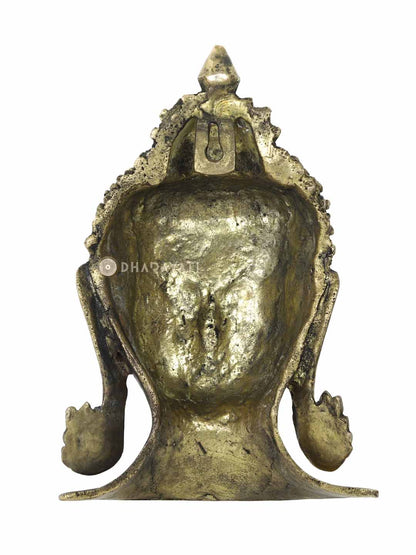 Buddha Mask Wall Hanging Decorative Brass Figurine