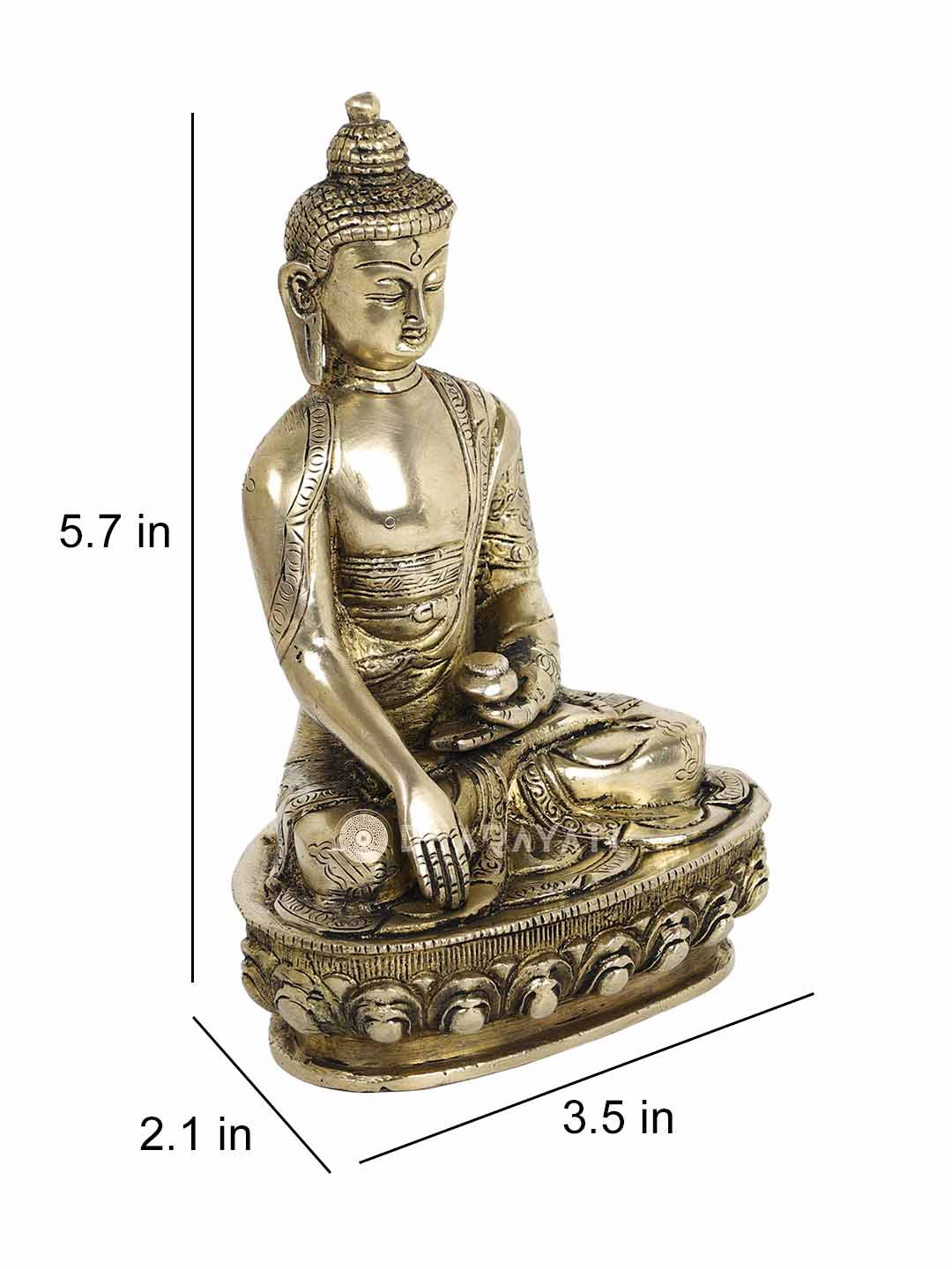 Buddha Set Of 2 Decorative Brass Figurine