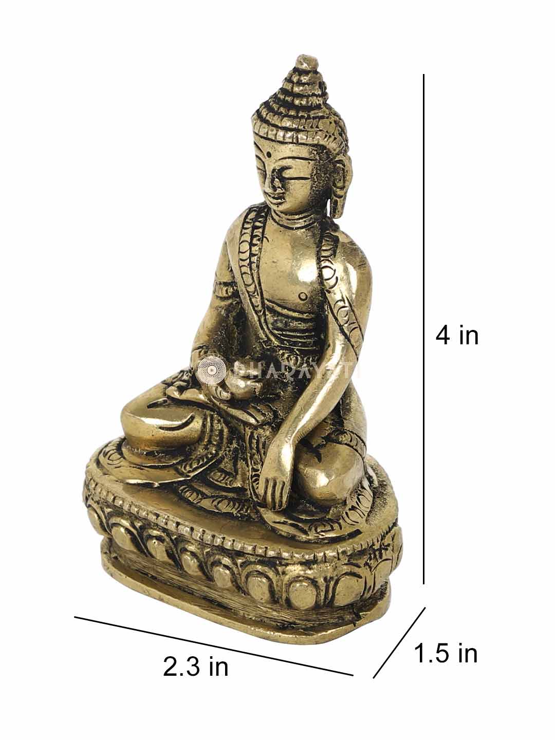 Buddha Set Of 2 Decorative Brass Figurine