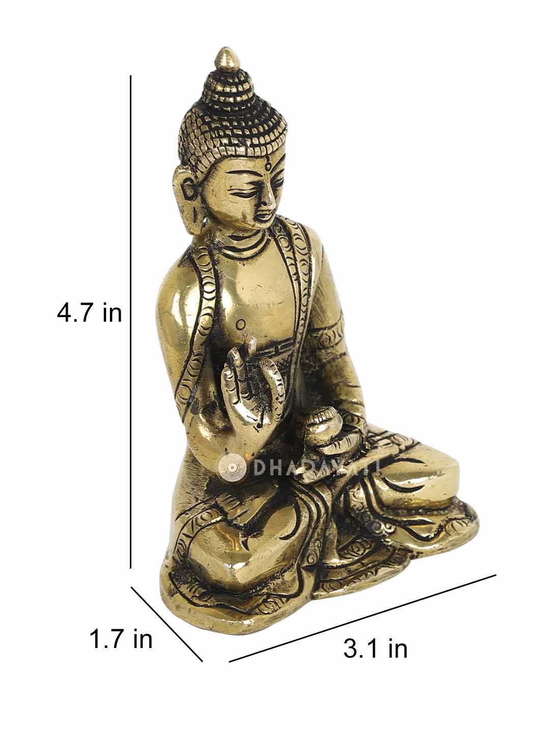 Buddha Set Of 2 Decorative Brass Figurine