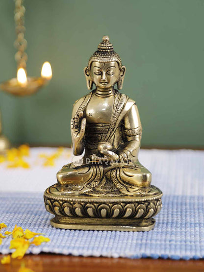 Buddha Set Of 2 Decorative Brass Figurine