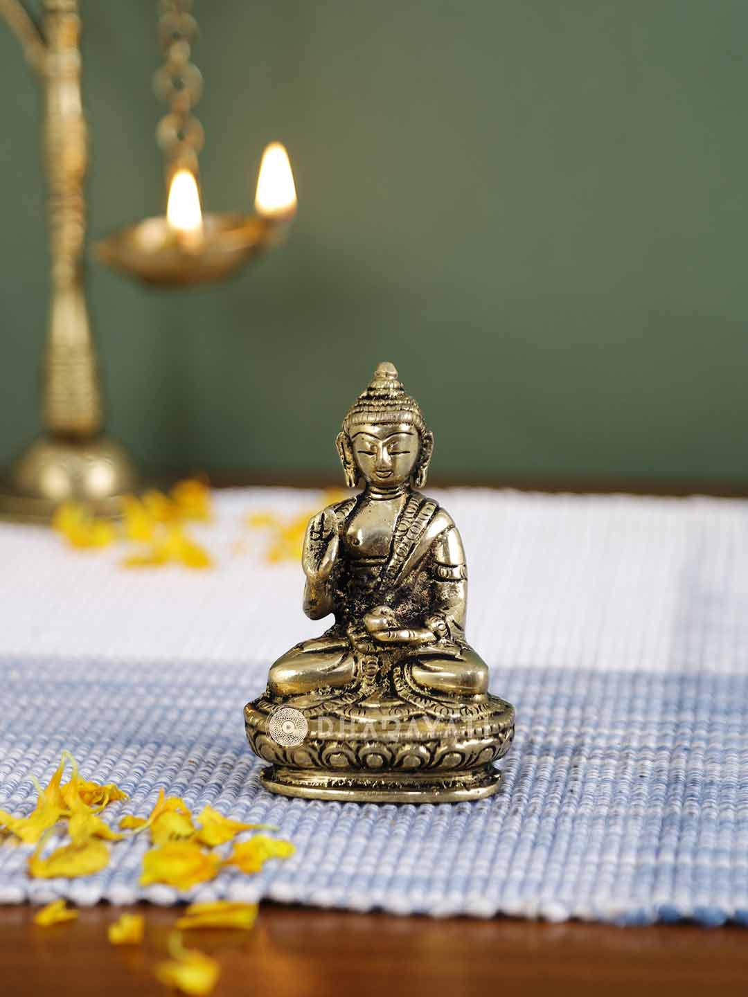 Buddha Set Of 2 Decorative Brass Figurine