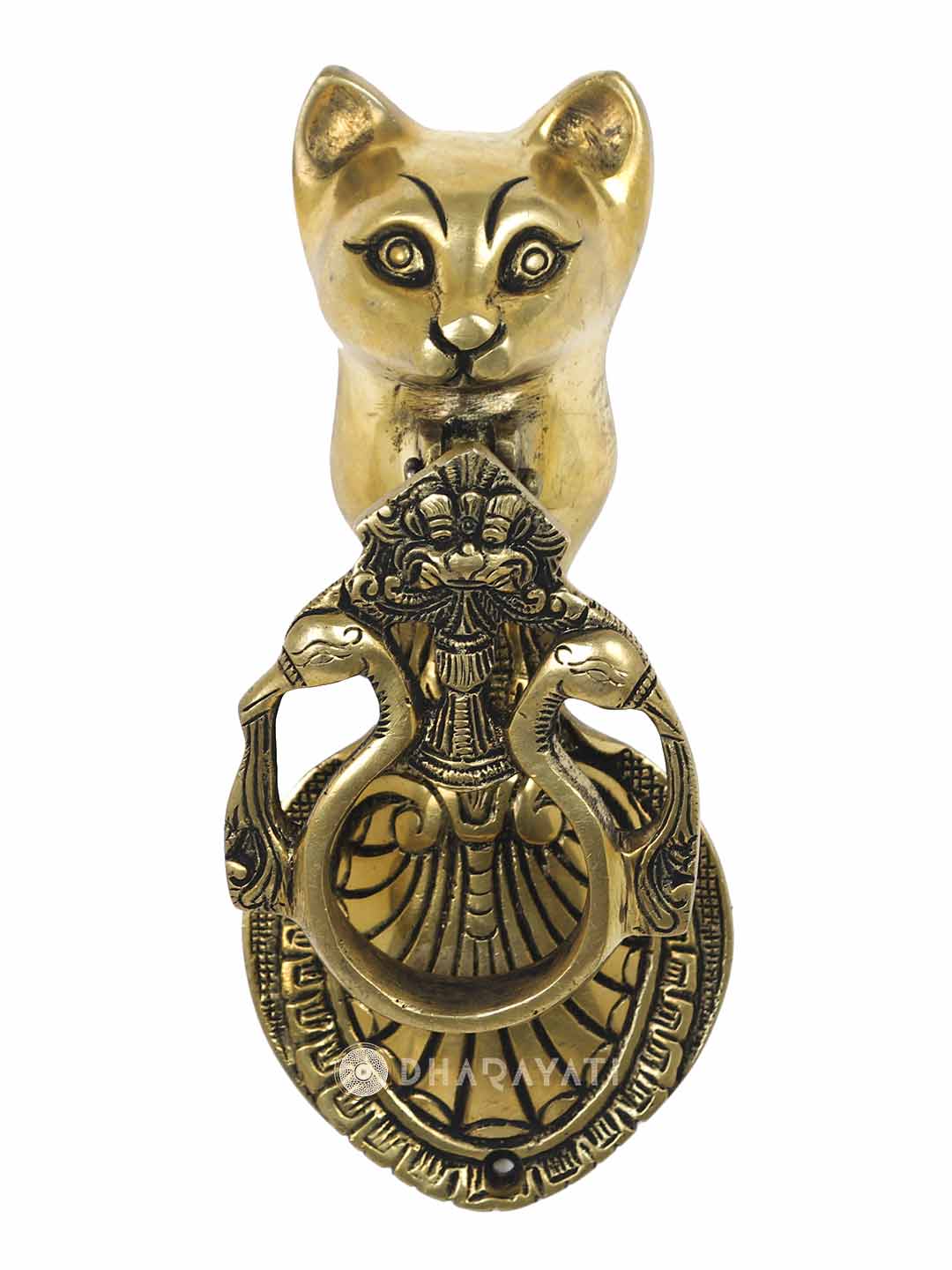 Cat Design Door Knocker Decorative Brass