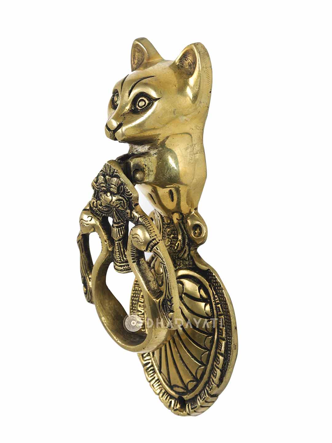 Cat Design Door Knocker Decorative Brass