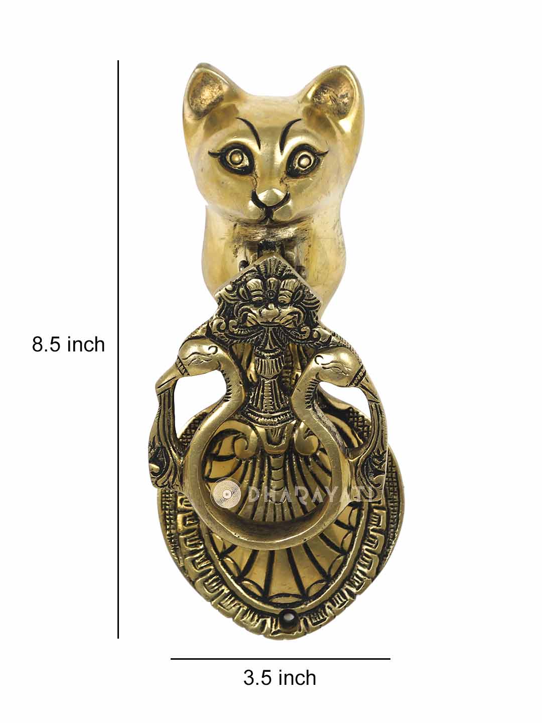 Cat Design Door Knocker Decorative Brass