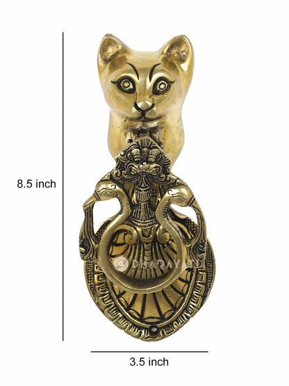 Cat Design Door Knocker Decorative Brass