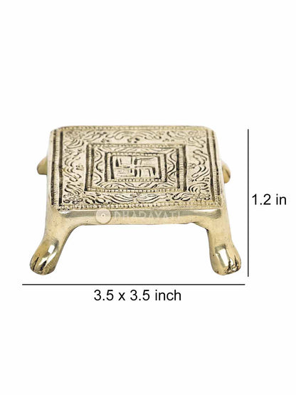 Chowki 4 Legs Small Decorative Brass